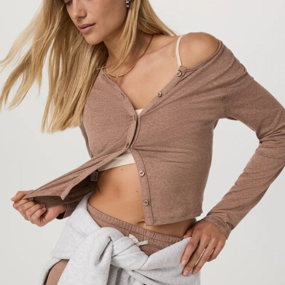 Vuori Halo Cardigan Women’s XL – Nutmeg Heather DreamKnit Ultra Soft Athleisure - Picture 2 of 10